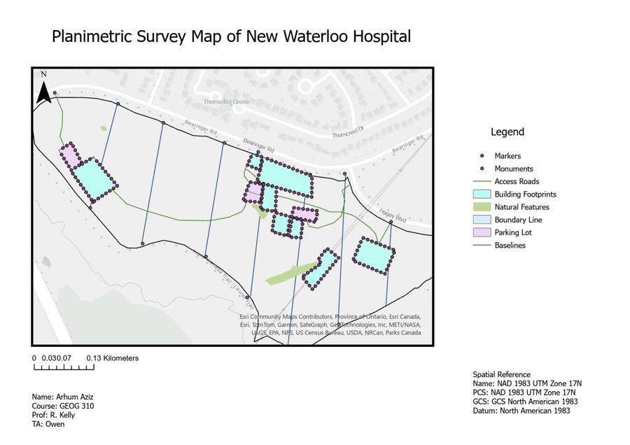 Final planimetric survey map of the proposed hospital site